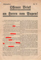 NSDAP Flugblatt "Offener Brief an Herrn von Papen", Hamburg, 1932, Nr. 77, ca. DIN A4, guter Zustand