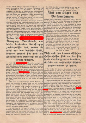 NSDAP Flugblatt "Adolf Hitlers Aufruf an die...