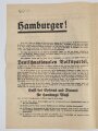 DNVP Flugblatt "Macht Hamburg frei durch eure Wahl - Wählt Deutschnational", Faltblatt, 4 Seiten, Hamburger Bürgerschaftswahl am 24. April 1932, ca. DIN A4, gefaltet, sonst guter Zustand