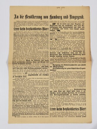 Gewerkschafts-Flugblatt "Trinkt kein boykottiertes...