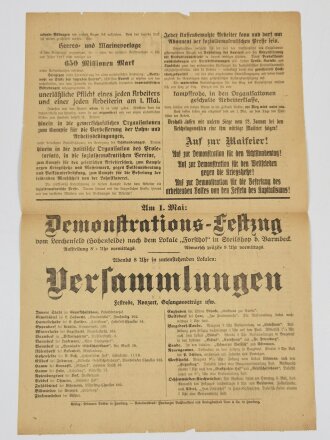 Proletarisches Flugblatt "Zur Maifeier 1912",...