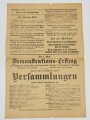 Proletarisches Flugblatt "Zur Maifeier 1912", Hamburg 1912, ca. 41 x 29 cm, gefaltet, sonst guter Zustand