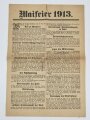 SPD Flugblatt "Maifeier 1913", Hamburg 1913, ca. 41 x 29 cm, mehrfach gefaltet und eingerissen