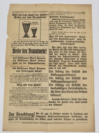 Proletarisches Flugblatt "Deutscher Arbeiter",...