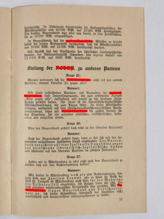 NSDAP Wahlprogramm "Landvolk in Not - Wer hilft? - Adolf Hitler!", Reichstagswahl 1928?, 19 Seiten, ca. DIN A5, sehr guter Zustand