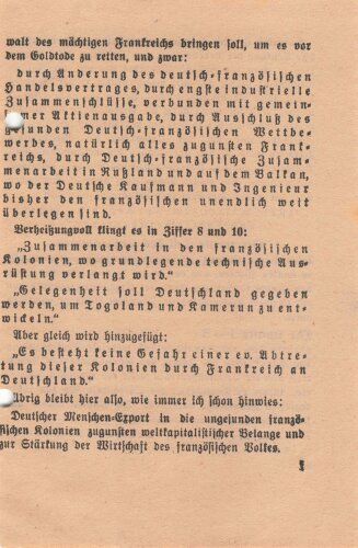 Tannenbergbund, Erich Ludendorff, Flugblatt/Broschüre "Genug der Verelendung - Genug der Deutschen Schmach", München, 8 lose Blätter, ca. 10,5 x 16 cm, gelocht, handschriftliche Notizen, sonst guter Zustand