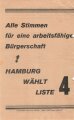 Deutsche Staatspartei, Liste 4, Flugblatt "Das System Hitler", Hamburg, Reichstagswahl 1932, 23 x 28 cm, gelocht und in der Mitte zerschnitten, sonst guter Zustand