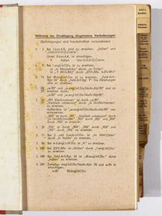 Merkblatt 14/1 " Das Britische Kriegsheer" II.Teil, Einzelangaben über Britische Truppen, Stand Februar 1944. 468 Seiten