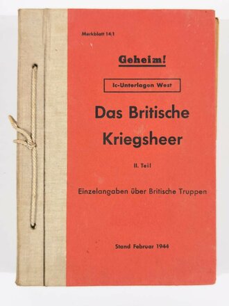 Merkblatt 14/1 " Das Britische Kriegsheer"...