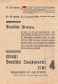 Deutsche Staatspartei, Liste 4, Flugblatt "Frauen, was ist wahr?", Hamburg, Bürgerschaftswahl 1932, DIN A4, gelocht, sonst guter Zustand