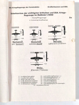 "Die Kriegsflugzeuge der Feindmächte" Teil I: Großbritannien und USA, Bilder und Leistungen Stand 1.11.1943