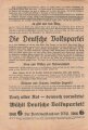 DVP, Liste 7, Flugblatt "Wahlaufruf der DVP", Reichstagswahl Juli 1932, ca. DIN A4, guter Zustand