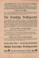 DVP, Liste 7, Flugblatt "Wahlaufruf der DVP", Reichstagswahl Juli 1932, ca. DIN A4, guter Zustand