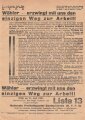 NFPD Nationale Freiheitspartei Deutschlands, Liste 13, Flugblatt "Wähler - erzwingt mit uns den einzigen Weg zur Arbeit!", Hamburg, Bürgerschaftswahl 1932, ca. DIN A4, gelocht, sonst guter Zustand