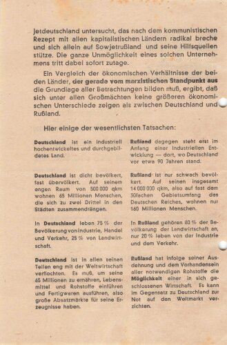SPD Flugblatt/Broschüre "Ist Sowjet-Deutschland möglich?", 4 lose Blätter, 8 Seiten, Hamburg, ca. DIN A5, gelocht, guter Zustand