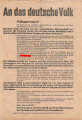 SPD Flugblatt "An das deutsche Volk", 14. Juli 1931, ca. DIN A4, mehrfach gefaltet, sonst guter Zustand
