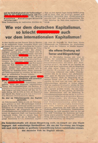 SPD Flugblatt "Nicht Bürgerkrieg, sondern...