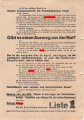 SPD, Liste 1, Flugblatt "Hitlers Niederlage - Thälmanns Katastrophe", Hamburg, Bürgerschaftswahl 1932, ca. DIN A4, gelocht, sonst guter Zustand