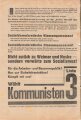 KPD Flugblatt "3 Beweise!", Berlin-Neukölln, Reichstagswahlen November 1932, ca. DIN A4, gefaltet, gelocht, sonst guter Zustand