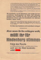 Flugblatt, "Wer soll Präsident werden?", Hindenburg, Hamburg, Reichspräsidentenwahl 1932, 2 lose Blätter, 4 Seiten, ca. DIN A4, gelocht, sonst guter Zustand