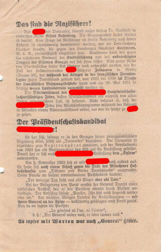 Flugblatt, "So beginnt das Drittte Reich Adolf...