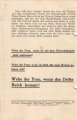 Flugblatt/Broschüre, "100.000 Kinder auf einen Hieb - Die Frau als Zuchtstute im Dritten Reich", 6 lose Blätter, 11 Seiten, ca. DIN A5, gelocht, sonst guter Zustand