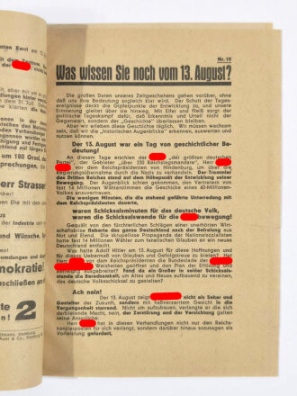 SPD, 6 zusammengeklebte Flugblätter zur Reichstagswahl im November 1932, Hamburg, ca. DIN A5, gelocht, leicht wellig, sonst guter Zustand