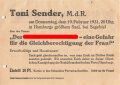 Flugblatt, "Was die Nazis über die Frau denken!", Hamburg, 19. Februar 1931, ca. DIN 5, gelocht, guter Zustand