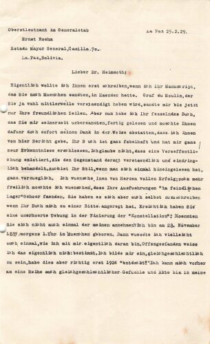 Flugblatt, "Die anormale Veranlagung des Hauptmanns Ernst Röhm", Briefe von Ernst Röhm abgedruckt, hrsg. v. Dr. Helmuth Klotz, Berlin-Tempelhof, März 1932, 8 lose Blätter, ca. DIN 5, gelocht, leicht fleckig, sonst guter Zustand