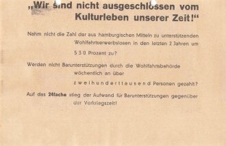 SPD Flugblatt/Broschüre, "Tatsachen keine Phrasen", Hamburg, 1932, 8 lose Blätter, ca. DIN 5, gelocht, leicht fleckig, sonst guter Zustand