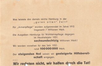 SPD Flugblatt/Broschüre, "Tatsachen keine Phrasen", Hamburg, 1932, 8 lose Blätter, ca. DIN 5, gelocht, leicht fleckig, sonst guter Zustand