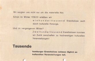 SPD Flugblatt/Broschüre, "Tatsachen keine Phrasen", Hamburg, 1932, 8 lose Blätter, ca. DIN 5, gelocht, leicht fleckig, sonst guter Zustand