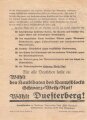 DNVP/Stahlhelm Flugblatt, "Wen wählst du am 13. März?", Duesterberg, Hamburg, Reichspräsidentenwahl 1932, ca. DIN A4,  gefaltet, sonst guter Zustand
