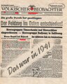 U.S.A. / Großbritannien WWII, "Völkischer Beobachter - Das war in 1941", Flugblatt ZG 30, Einsatzzeit 1944-1945, gefaltet, sonst guter Zustand