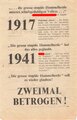 Großbritannien 2. Weltkrieg, "Hitler oder Roosevelt? Wem glaubst Du?", Flugblatt 494, Einsatzzeit 1939-1941, guter Zustand