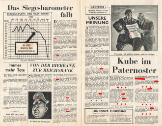 Großbritannien 2. Weltkrieg, "Luftpost Roosevelt befiehlt: FEUER!", Flugblatt 510/xviii, Einsatzzeit 1939-1941, Faltblatt, 4 Seiten, guter Zustand