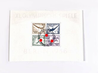 Olympia Berlin 1936, 4 Briefmarken mit Stempel "Berlin Olympiastadion", guter Zustand