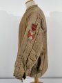 Russland 2. Weltkrieg, Wattierte Winterjacke mit Ärmelabzeichen, getragenes Stück