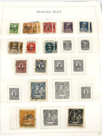 Sammlung Briefmarken Deutsches Reich, jede Seite mit Marken ist fotografiert.