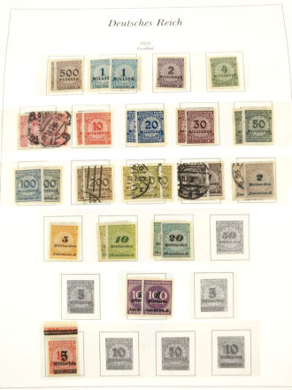 Sammlung Briefmarken Deutsches Reich, jede Seite mit Marken ist fotografiert.