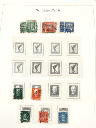 Sammlung Briefmarken Deutsches Reich, jede Seite mit Marken ist fotografiert.