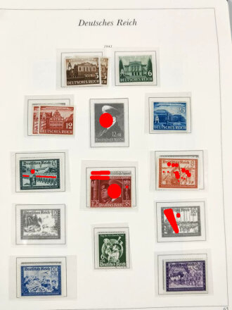 Sammlung Briefmarken Deutsches Reich, jede Seite mit Marken ist fotografiert.