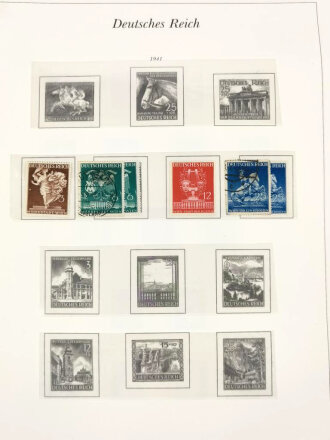 Sammlung Briefmarken Deutsches Reich, jede Seite mit Marken ist fotografiert.