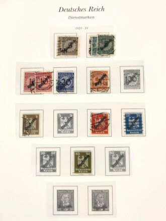 Sammlung Briefmarken Deutsches Reich, jede Seite mit Marken ist fotografiert.