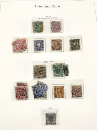 Sammlung Briefmarken Deutsches Reich, jede Seite mit Marken ist fotografiert.