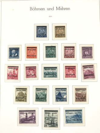 Sammlung Briefmarken Deutsches Reich, jede Seite mit Marken ist fotografiert.