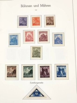 Sammlung Briefmarken Deutsches Reich, jede Seite mit Marken ist fotografiert.