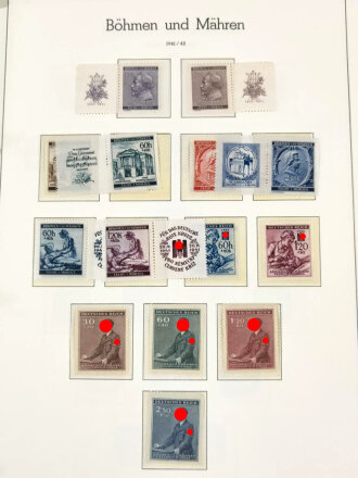 Sammlung Briefmarken Deutsches Reich, jede Seite mit Marken ist fotografiert.