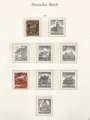 Sammlung Briefmarken Deutsches Reich, jede Seite mit Marken ist fotografiert.