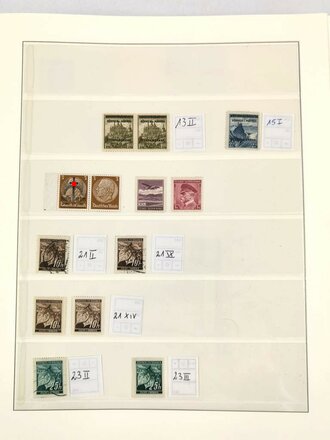 Sammlung Briefmarken Deutsches Reich, jede Seite mit Marken ist fotografiert.